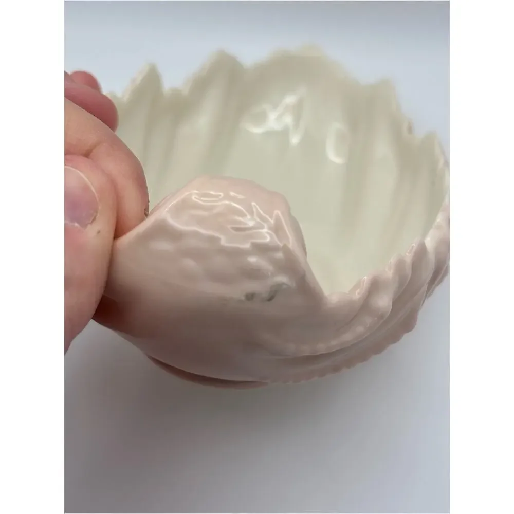 Vintage Lenox Acanthus Leaf or Scalloped Shell Trinket Dish in Shell Pink